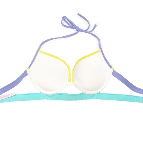 💝💥Victoria’s Secret Push Up Strappy Stripe Bikini Top 32C - Picture 6 of 10